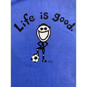 Vintage Life is Good Jacobs Gallery Signed Single Stitch Soccer T Shirt Youth XL